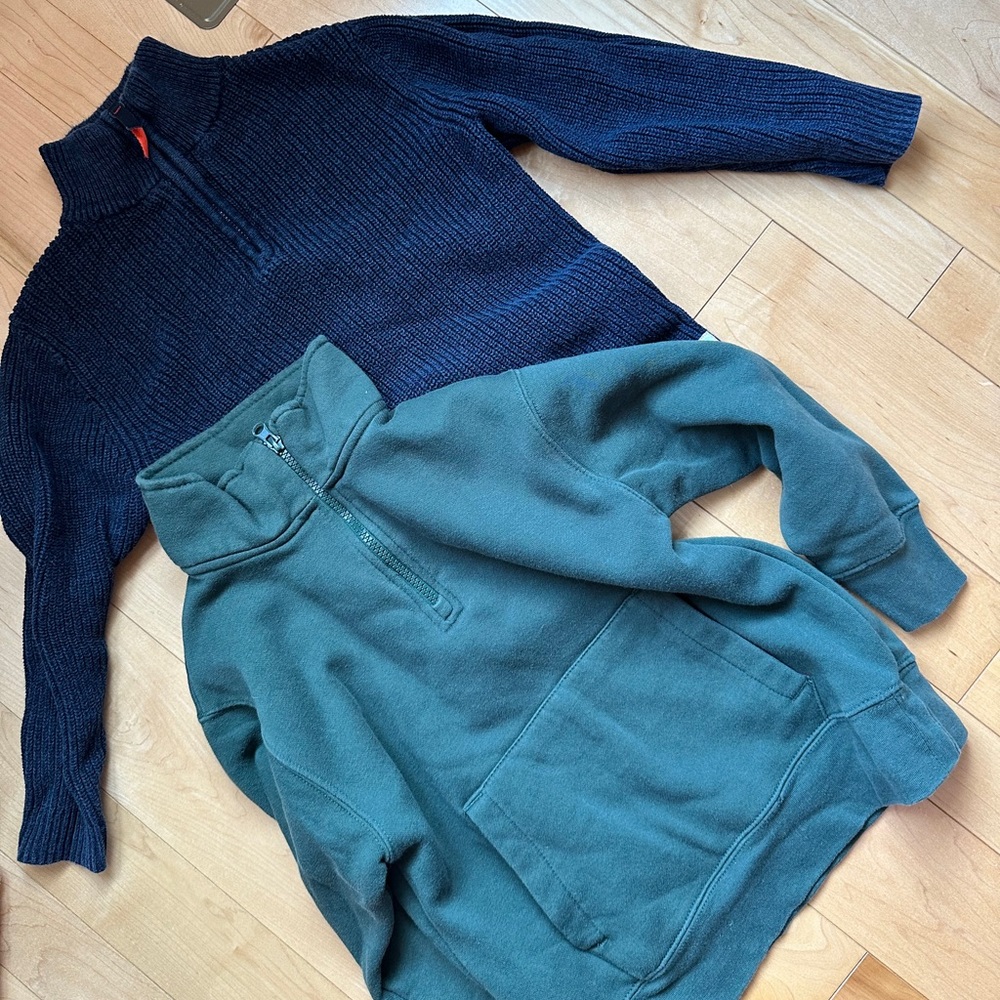 Pair of warm high collar/turtleneck sweaters